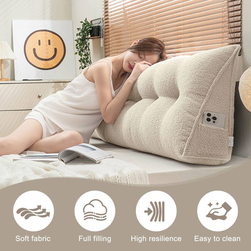 Triangular Bed Rest Wedge Headboard Pillow Back Support Reading Pillow