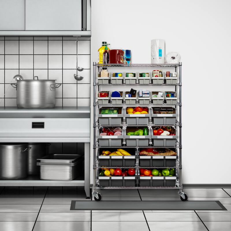 Seville Classics Platinum Commercial 7-Tier NSF 22-Bin Rack Storage System