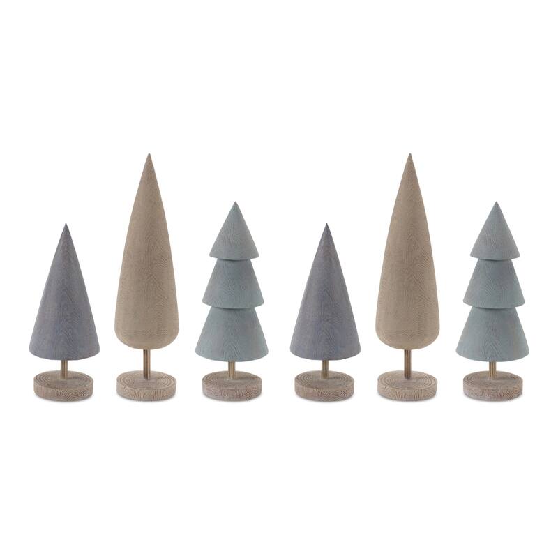 Modern Tabletop Pine Tree (Set of 6) - N/A