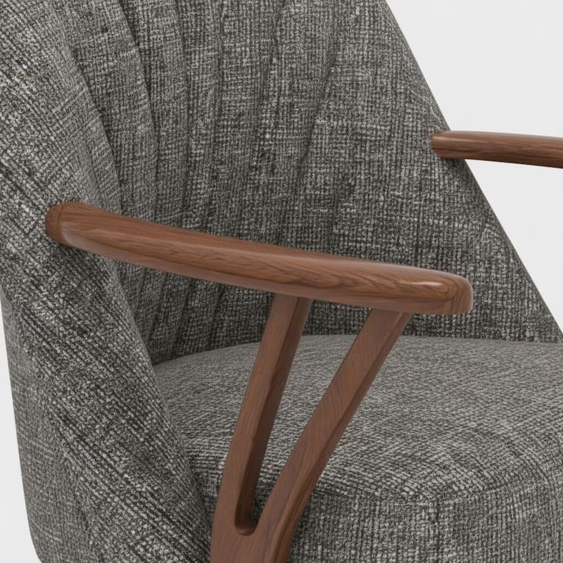 Chromcraft Cliff Caster Dining Chair Walnut Finish