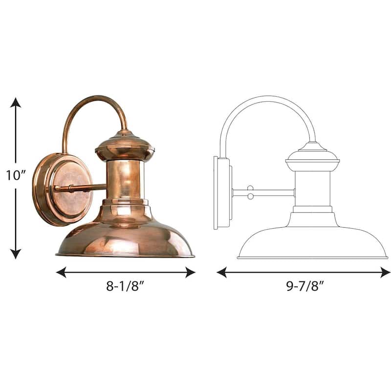 Brookside Collection 8" One-Light Vintage Small Wall Lantern - 10" x 8.125" x 9.875"