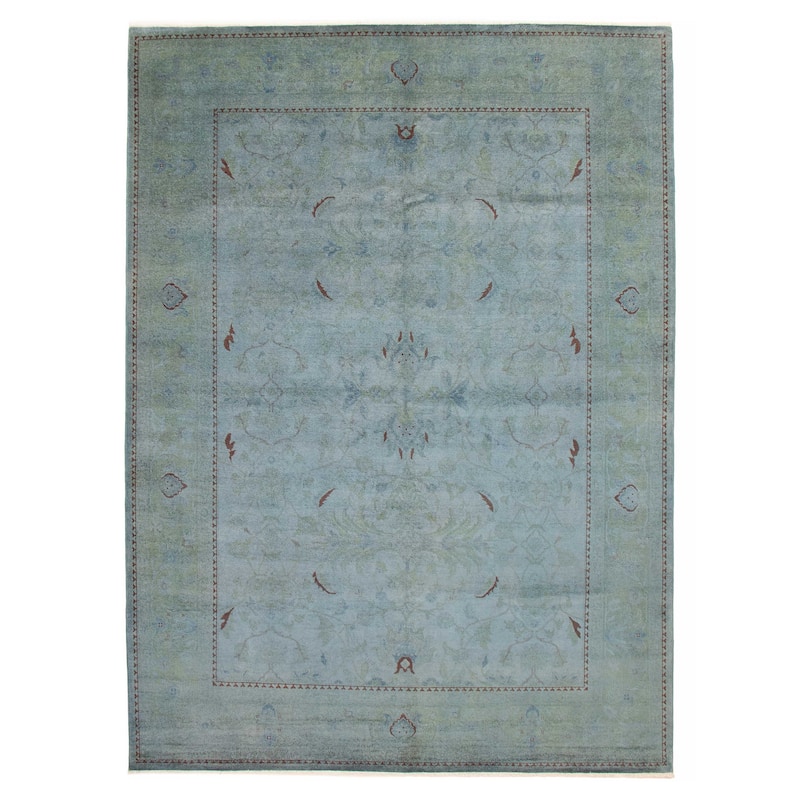 ECARPETGALLERY Hand-knotted Vibrance Blue Wool Rug - 9'0 x 12'2 - Light Blue - 9'0 x 12'2