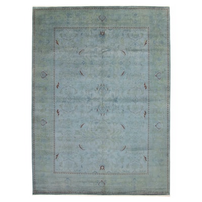 ECARPETGALLERY Hand-knotted Vibrance Blue Wool Rug - 9'0 x 12'2
