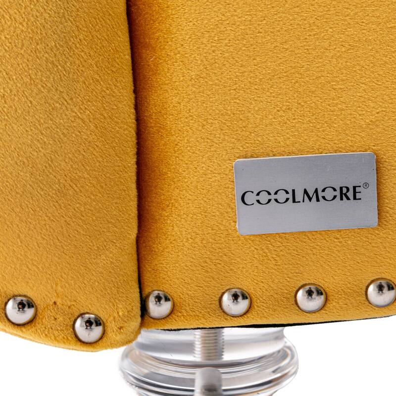 Velvet Tufted Chaise Lounge Chair Ergonomic S Shape Recliner with Pillow, Nailhead Trim and Acrylic Legs for Indoor Use