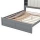 preview thumbnail 15 of 14, Wood Queen Size Platform Bed with Storage Headboard, Shelves and 4 Drawers