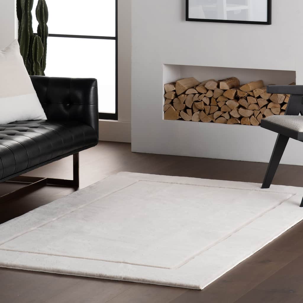 Nuloom Auralyn Solid Cloud Washable Area Rug