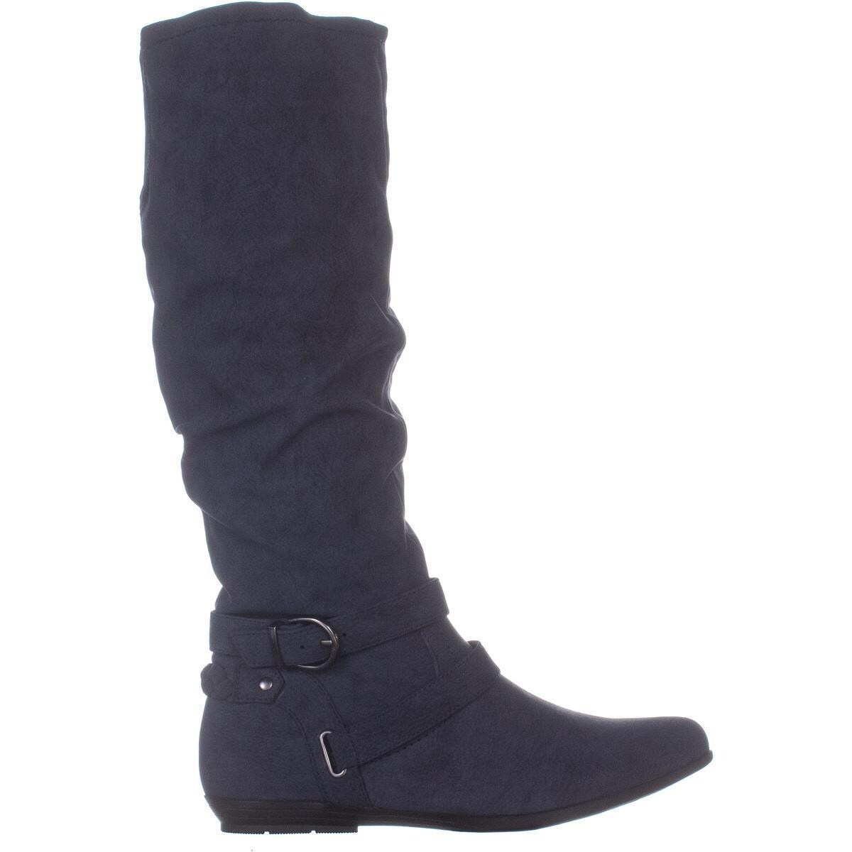 navy knee high boots