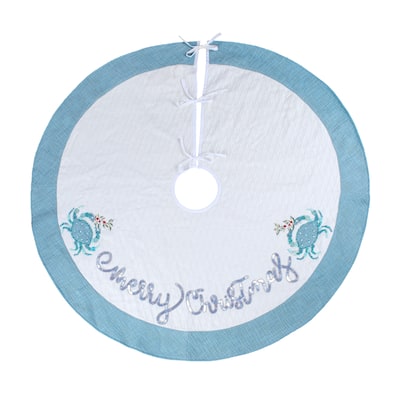 National Tree Company 52 in. HGTV Home Collection Christmas by the Sea "Merry Christmas" Tree Skirt - 52 in