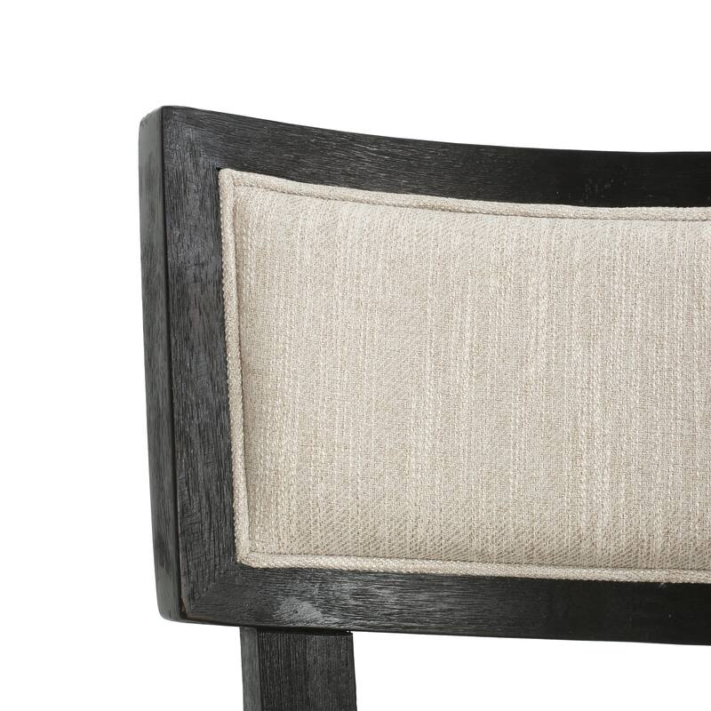 Fescue Farmhouse Fabric and Rubberwood Upholstered Dining Chairs (Set of 2) by Christopher Knight Home