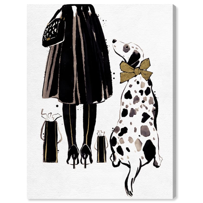Wynwood Studio Canvas Fashion and Glam Her Best Friend Black and Metallic Gold Glam Wall Art Canvas Print