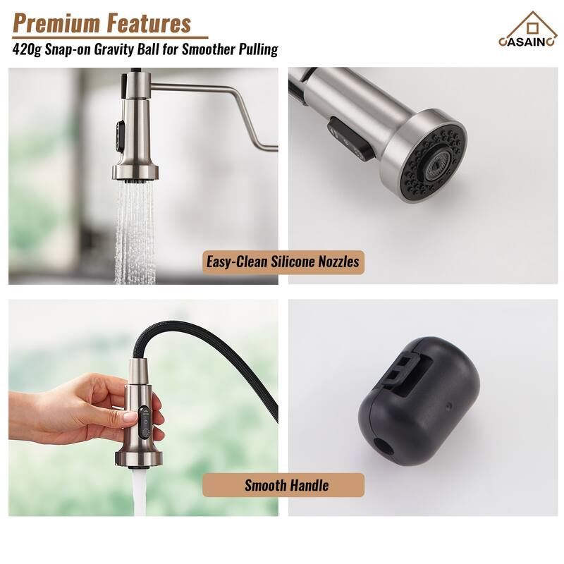All-in-One Kit Undermount Single Bowl 16 Gauge Nano Brushed Stainless Steel Workstation Kitchen Sink with Faucet and Accessories