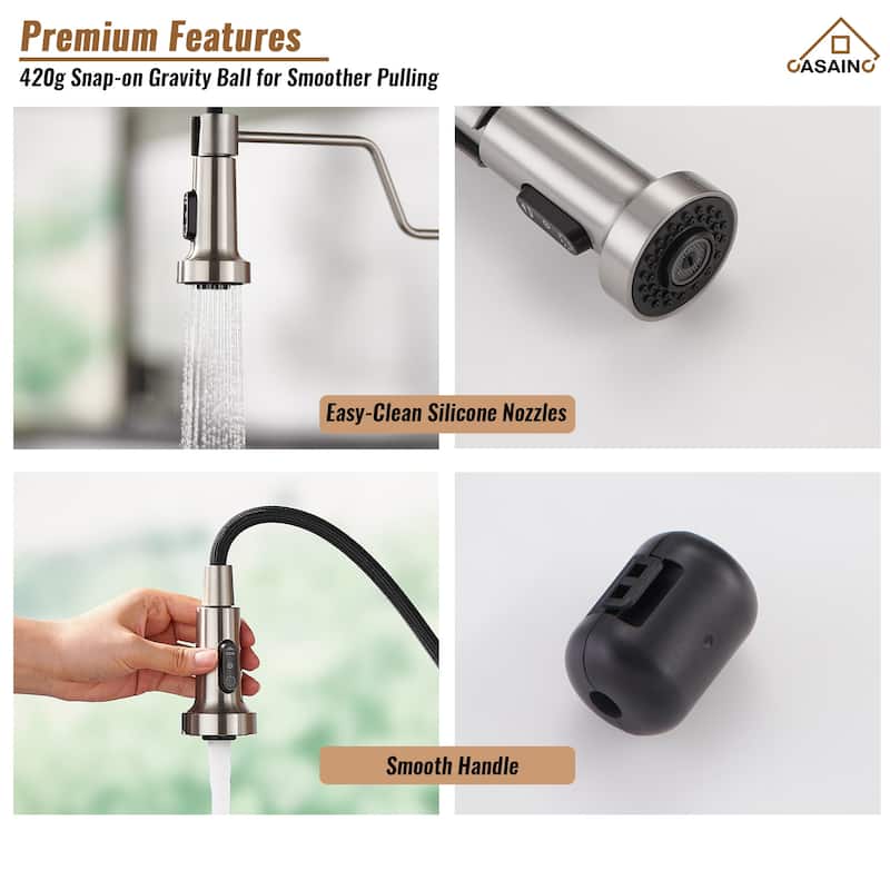 Single Handle Pull-Down Sprayer Kitchen Faucet