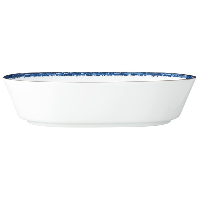 Noritake Rill Oval Vegetable Bowl, 9-3/4", 46 oz - Blue