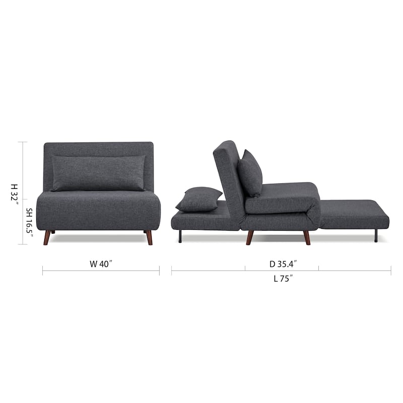 Artdeco Home - Tustin Upholstered Convertible Lounge/ Sleeper Chair