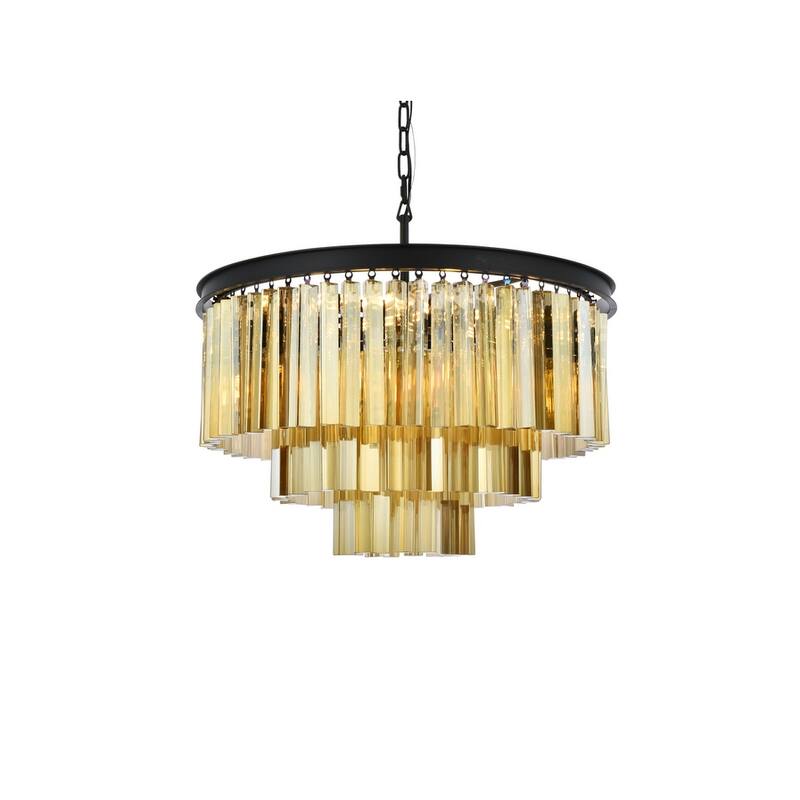 Royce Edge 9-Light Matte Black Chandelier