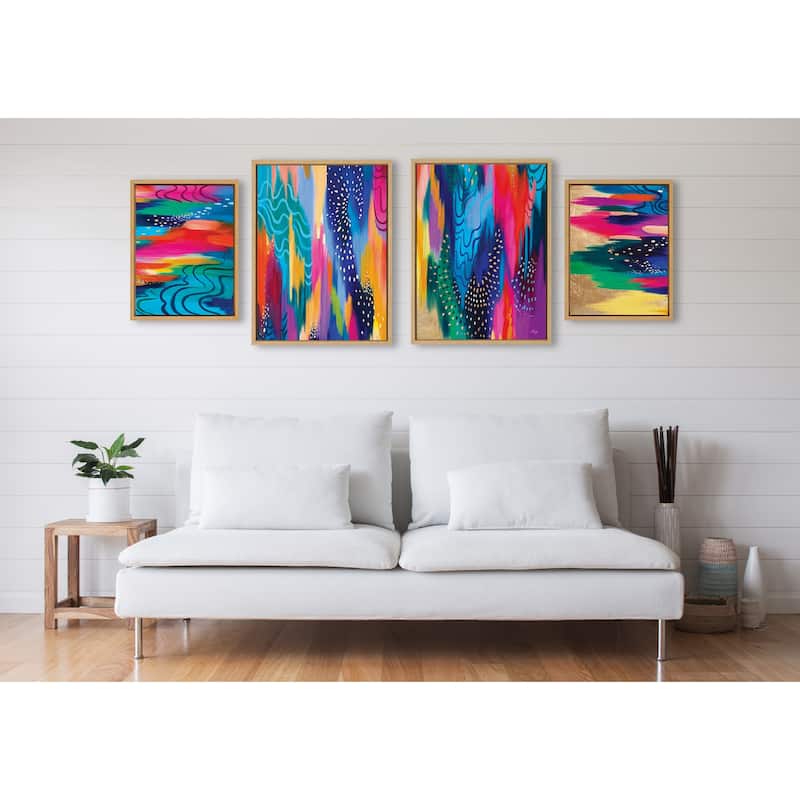 Kate and Laurel Sylvie Brushstroke 128 Framed Canvas Art Set by Jessi Raulet