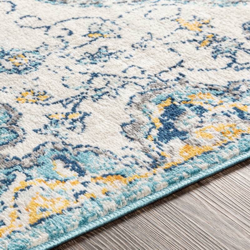 Livabliss Okeefe Vibrant Floral Medallion Area Rug