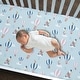 preview thumbnail 2 of 3, Bedtime Originals Up Up & Away Hot Air Balloon Animals Fitted Crib Sheet - Blue