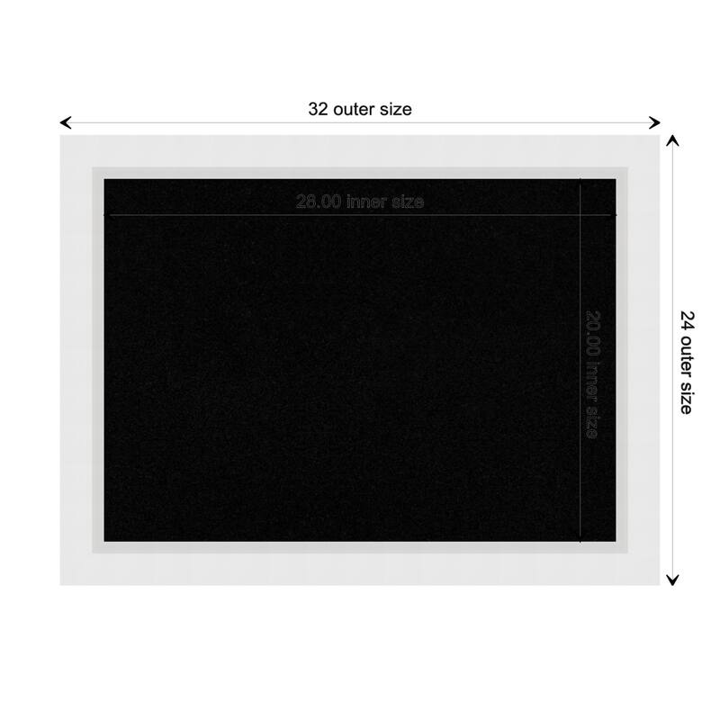Blanco White Wood Framed White Bulletin Board, Organization Board, Pin Board - Board Size 28x20