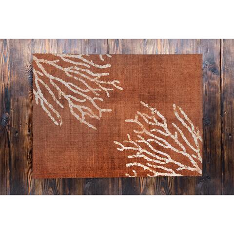 SULTANA BURNT ORANGE DESTRESSED Outdoor Mat By Terri Ellis
