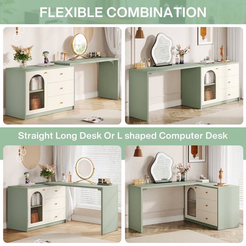 Retractable Makeup Vanity Vanity Desk Dressing Table for Bedroom