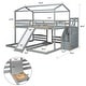 preview thumbnail 5 of 25, Solid Pine Wood and MDF Full over Twin & Twin Bunk Bed,Built-in Drawer and Shelf,with Slide and Storage Staircase