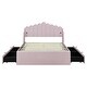 preview thumbnail 28 of 58, Full Platform Bed with Twin Trundle and 5 Storage Shelves, White Finish