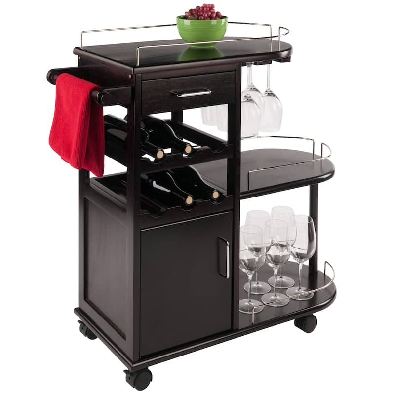 Jimmy Entertainment Cart, Espresso - 35.35 x 15.39 x 35.94 inches