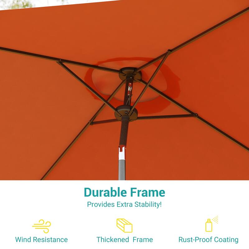 BONOSUKI 6.5x6.5Ft Patio Market Umbrella Weather-Resistant Frame
