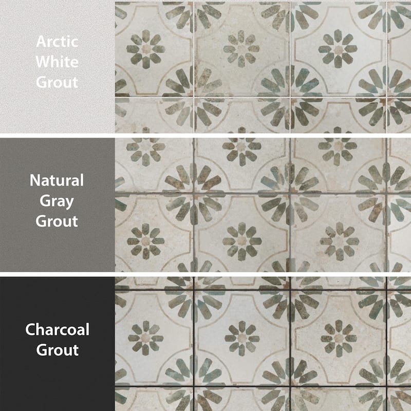 Merola Tile Kings Blume Sage 17-5/8" x 17-5/8" Ceramic Floor and Wall Tile