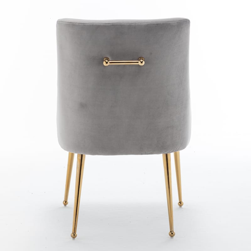SEYNAR Velvet Upholstered Dining Chair Set of 2, Modern Glam Armless Side Chair