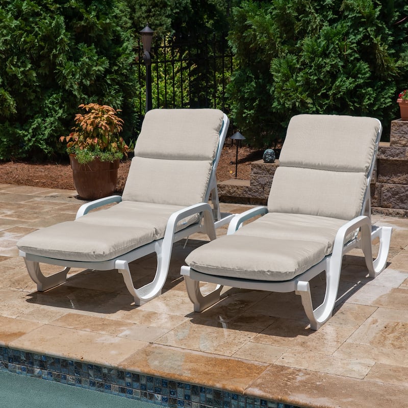 Casual Cushion Sunbrella® Fabric 1-Piece Outdoor Chaise Cushion, 22.5"W x 74"L - 22.5"W x 74"L
