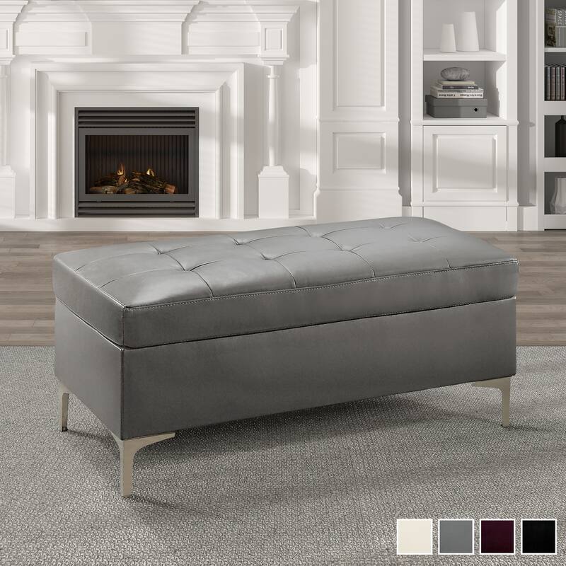 McCafferty Faux Leather Cocktail Ottoman