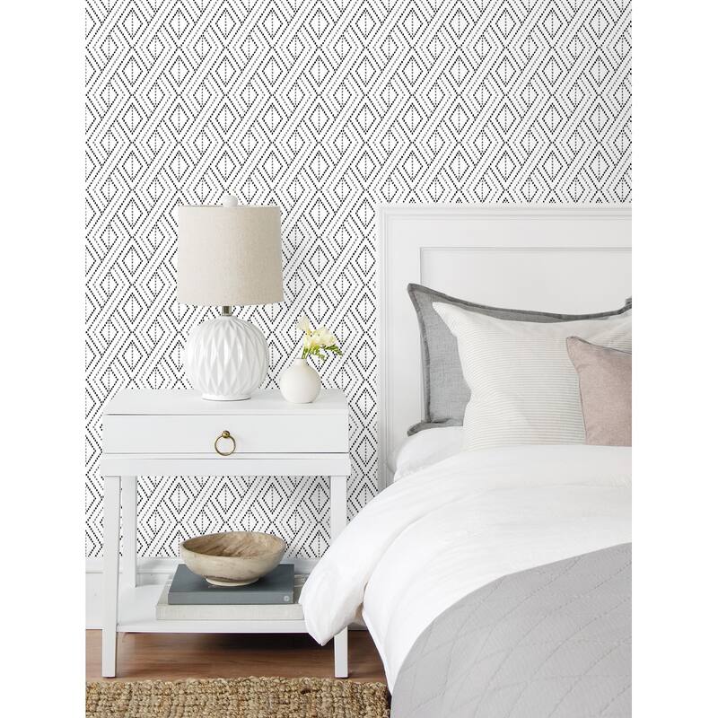 Luxe Haven Boho Grid Toile Peel and Stick Wallpaper
