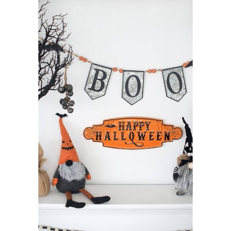 67x7.3"H Iron Boo Banner W/Bats, for Halloween Holiday Decor