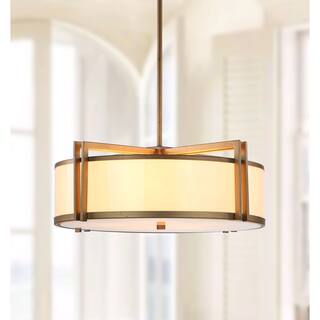 SAFAVIEH Lighting Orb Adjustable 5-light Drum Gold Pendant - 21"x21"x9.875-45.875"