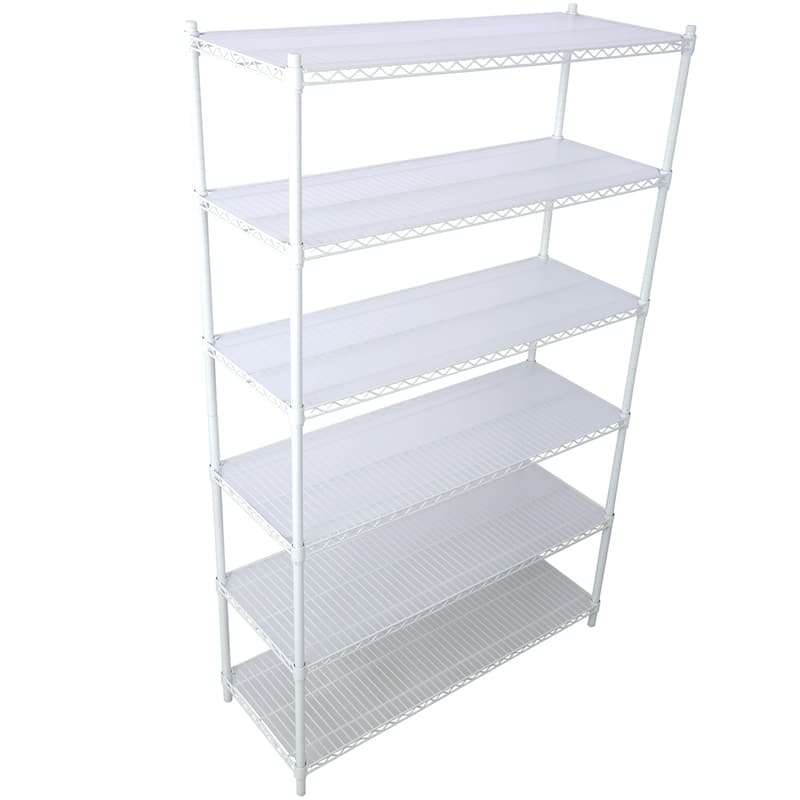 6 Tier 6000lbs Capacity Adjustable Metal Storage Rack with Wheels
