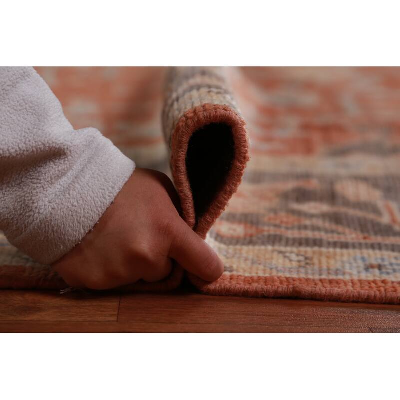 Hand Knotted Oriental 100% Wool Carpet Transitional All-Over Oranges & Rust Oushak Area Rug - 12' 4'' X 9' 3''