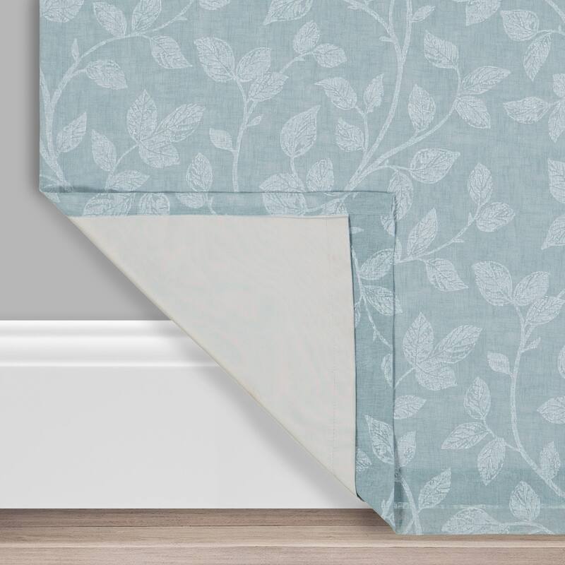 Eclipse Nora Botanical Print Absolute Zero Blackout Window Panel