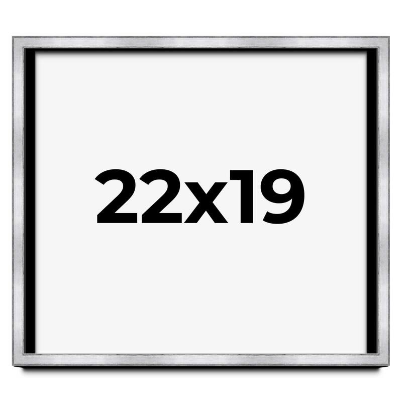 22x19 Shadow Box Frame Silver | 1.375 Inches Deep Real Wood