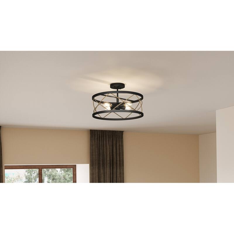 Quoizel Semi-Flush Mount 4-Light Semi-Flush Mount in Matte Black