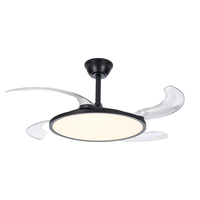 42 Inch Retractable Ceiling Fan,Low Profile Ceiling Fan with Light and Remote