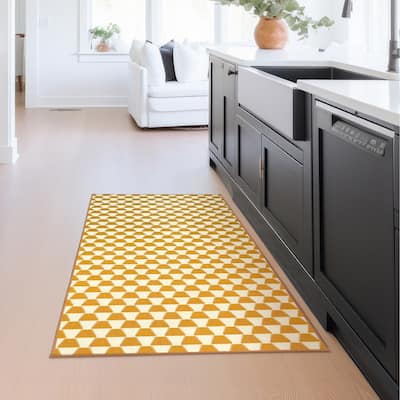 My Magic Carpet Machine Washable Rug Yanis Yellow/Gold