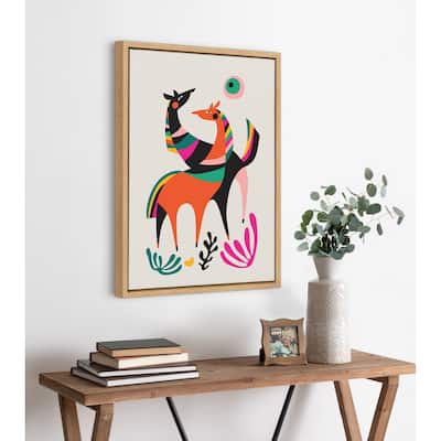 Kate and Laurel Sylvie Dancing Horses Framed Canvas by Rachel Lee
