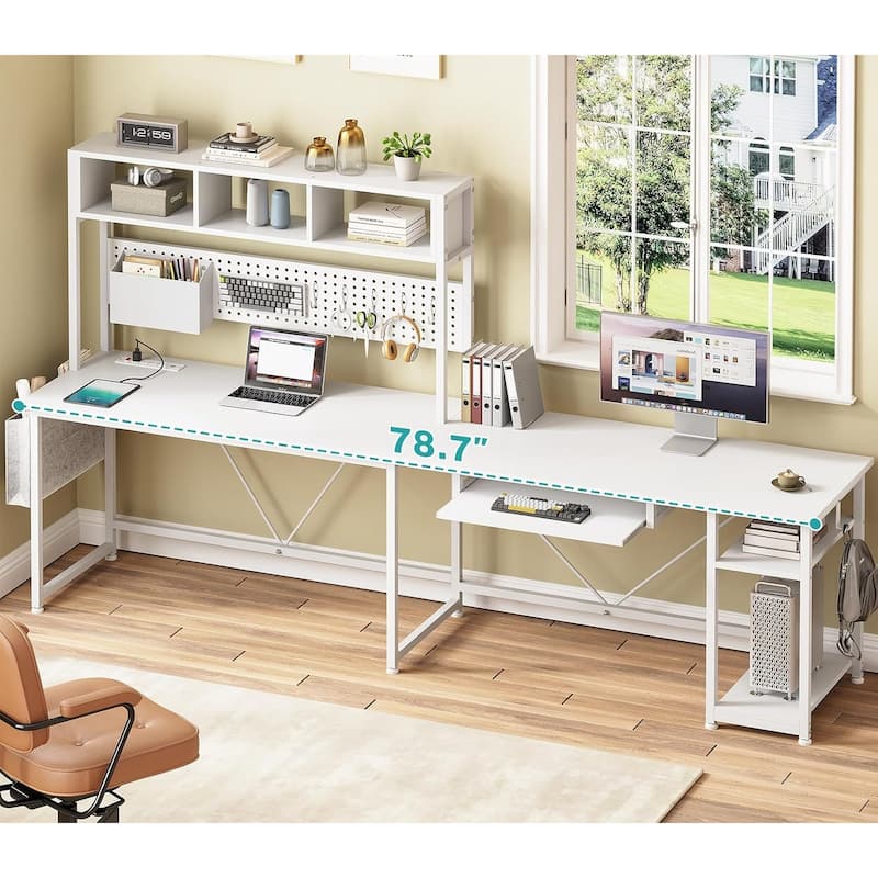 L Shaped Gaming Desk Computer Desk Corner Desk Pegboard Power Outlet