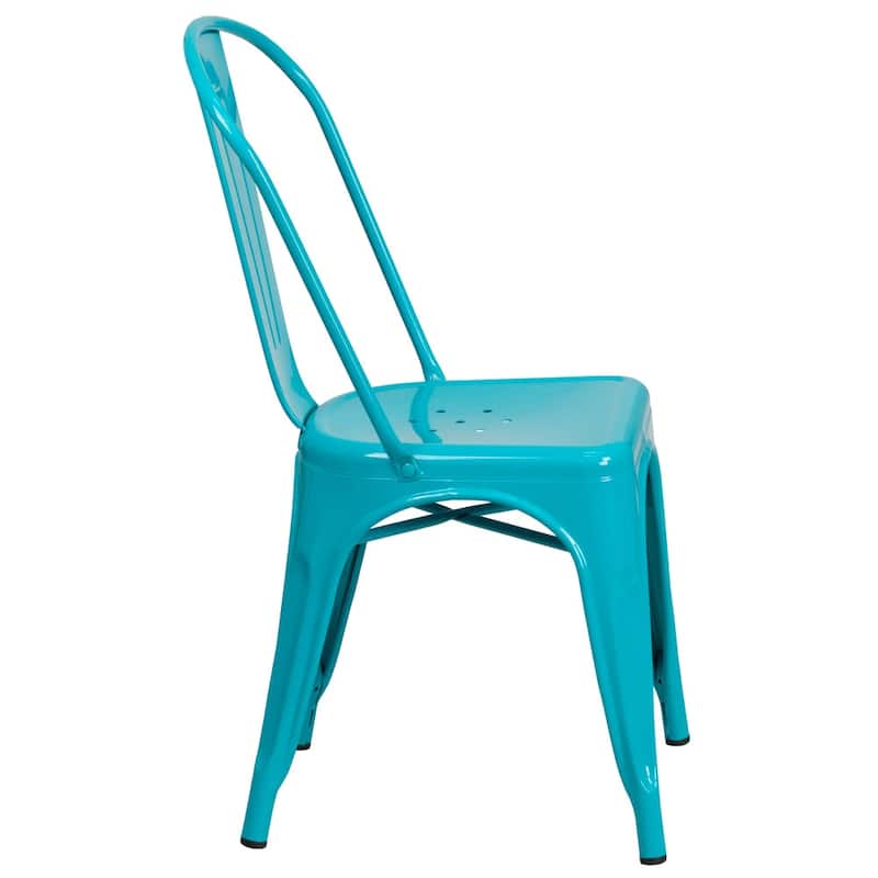 Metal Indoor/ Outdoor Stackable Bistro Chair (Set of 4)