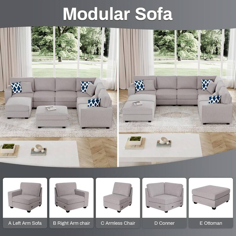 8PCS Modular Flexible Combination Sectional