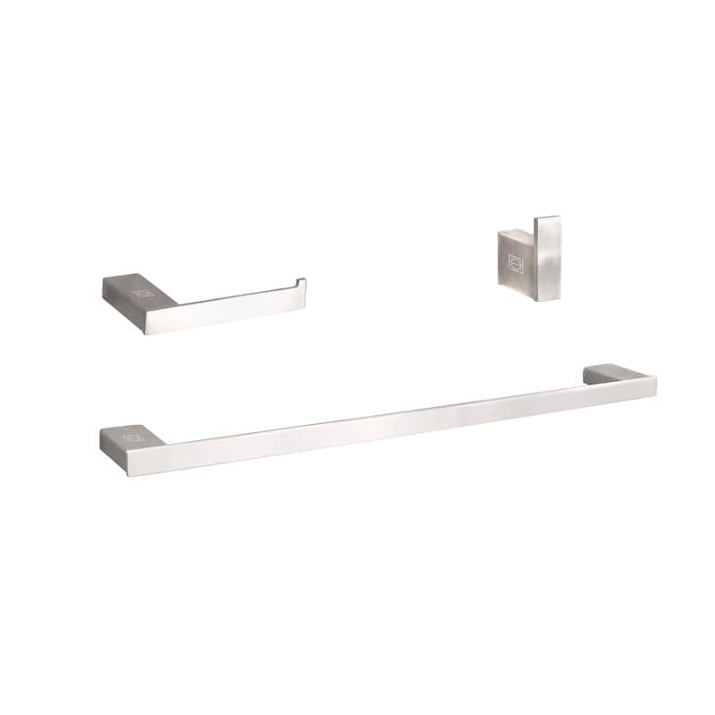 Indigo Home 3-Piece Bathroom Hardware Set - Brushed Nickel