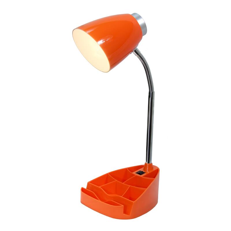 Gooseneck Organizer Desk Lamp with iPad Stand - 18.5" - Orange