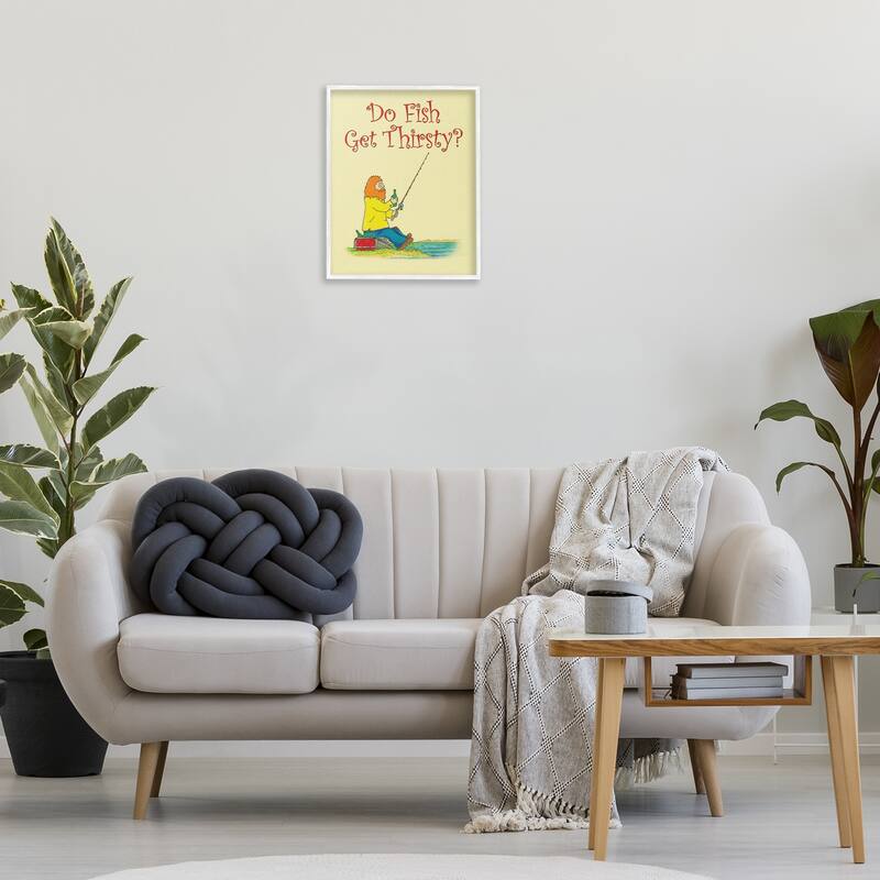 Stupell Do Fish Get Thirsty Humor Framed Giclee Art Design By Roger Straub